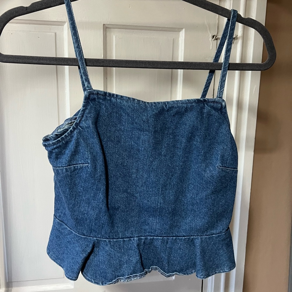 American Eagle peplum denim top